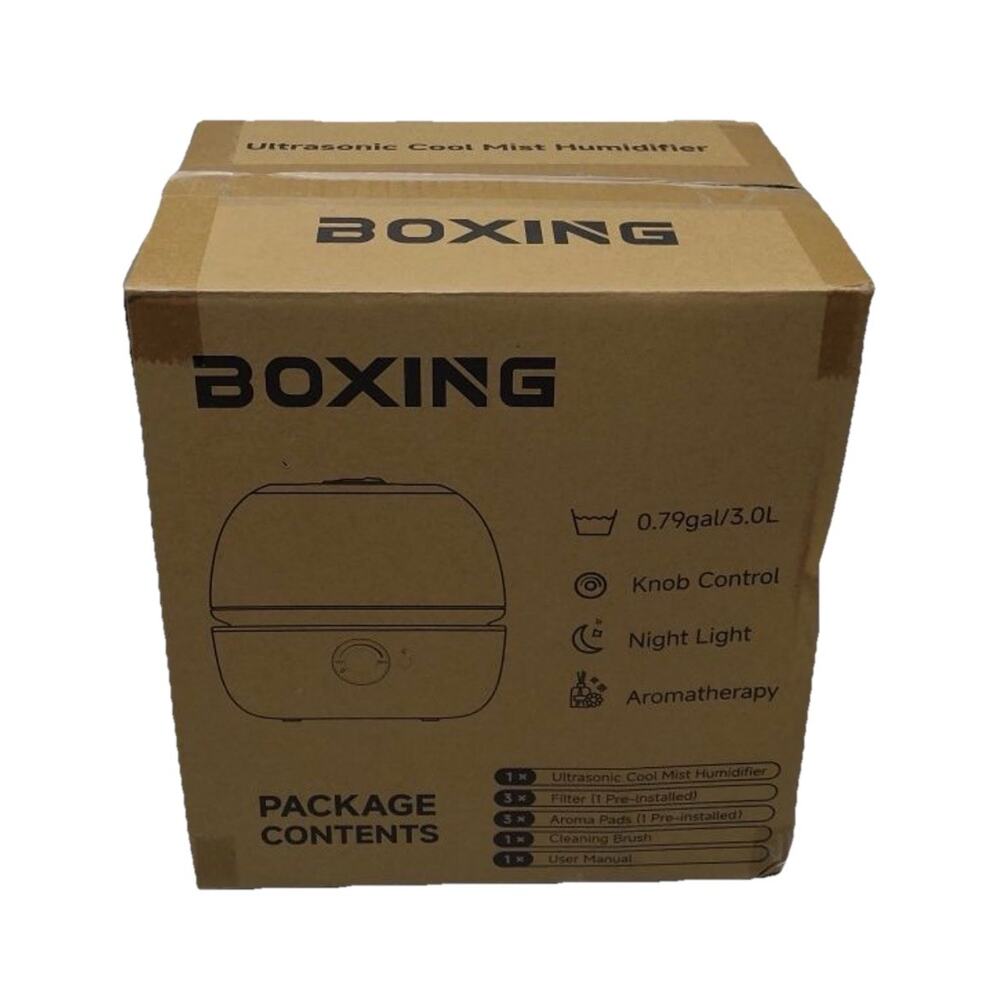 BOXING 3L Top Fill Cool Mist Humidifier Quiet Aromatherapy Night Light BPA Free - Picture 8 of 8